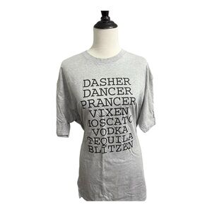 Reindeer Snarky Christmas Next Level Apparel Light Gray Tee XXL